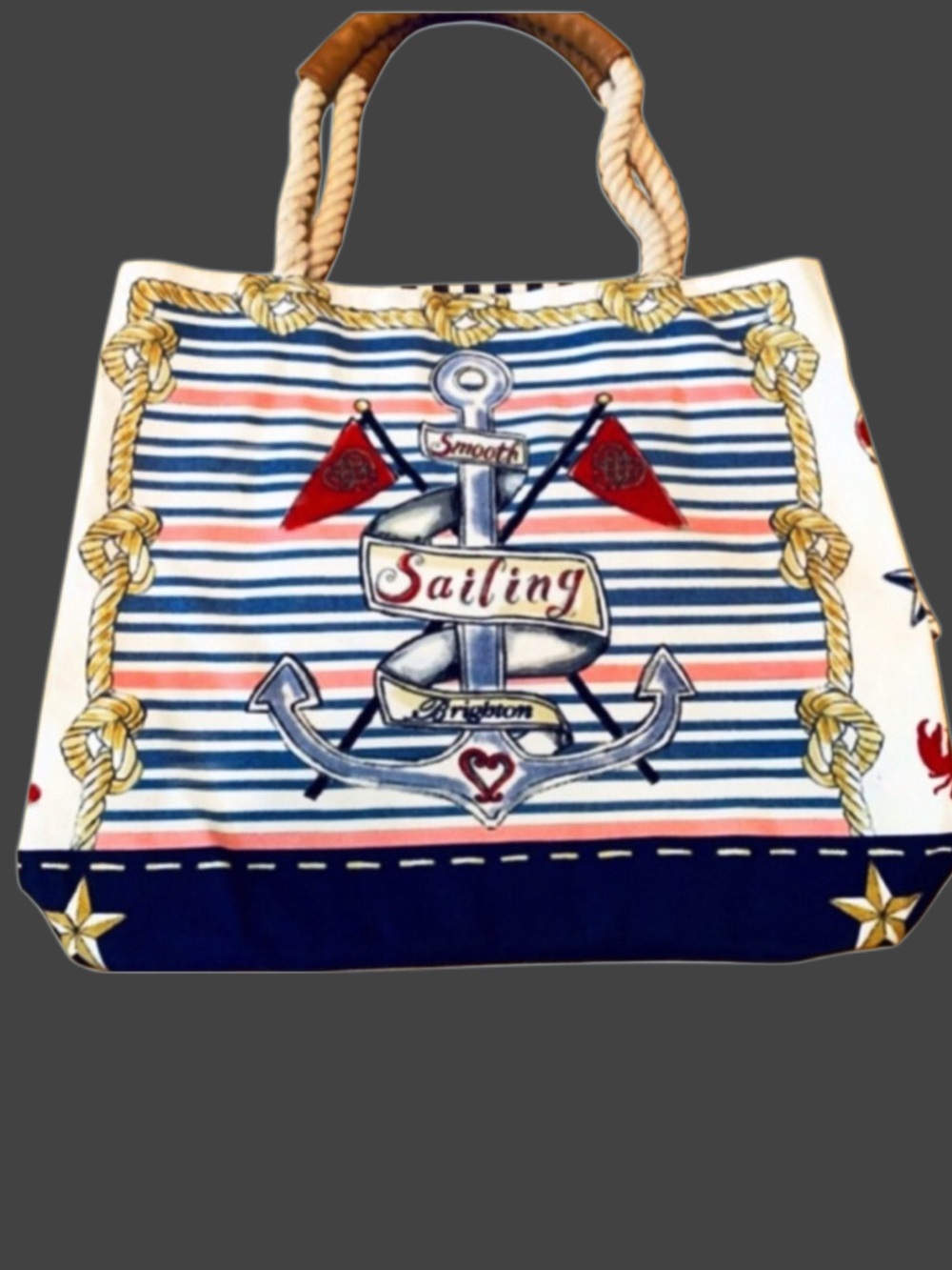 Brighton Nautical “ Sail Into Summer” XL Canvas Tote Bag